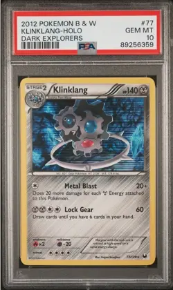 PSA 10 Gem Mint Black & White Dark Explorers 2012 Pokemon Klinklang Holo - Image 1