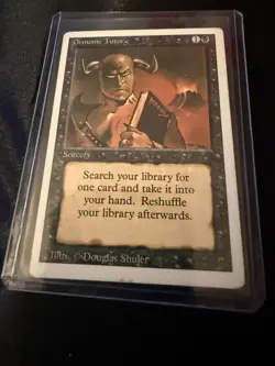 Demonic Tutor - Revised Edition 1994 MTG - LP - White Border - Reserved List - Image 1