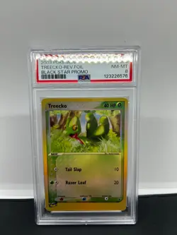2003 POKEMON BLACK STAR PROMO #003 TREECKO-REVERSE FOIL PSA 8 - Image 1