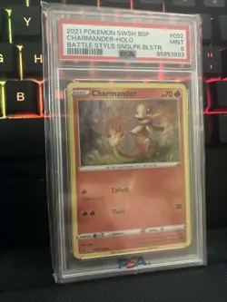 Pokemon Charmander SWSH092 Cosmos Holo Black Star Promo 2021 PSA 9 - Image 1