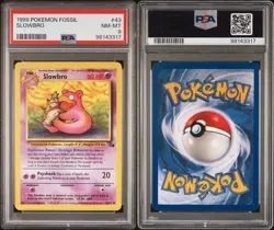 1999 POKEMON Slowbro #43 Fossil Set Uncommon PSA 8 - Image 3