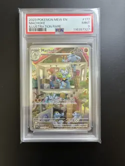 Pokemon Machoke 177/165 SV Scarlet & Violet 151 Illustration Rare Holo PSA 9 - Image 1