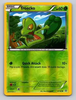 Treecko 6/160 Common Primal Clash Pokemon Reverse Holo NM - Image 1