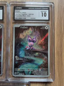 Pokemon lot of 3: Noibat, Persian, Swinub Illustration Rare CGC 10 & 9 - Image 3