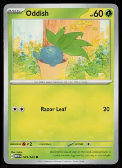 Oddish 043/165 Common 151 Pokemon Near Mint - Image 1