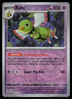Xatu 072/182 Rare Paradox Rift Pokemon Reverse Holo Near Mint - Image 1