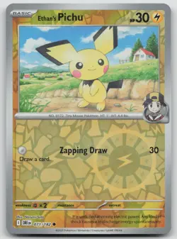 Ethan's Pichu 071/182 Destined Rivals Pokemon Reverse Holo NM Common - Image 1