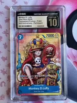 Monkey D. Luffy OP P-043 2nd Anniversary Participant Promo CGC Pristine 10 Eng - Image 1