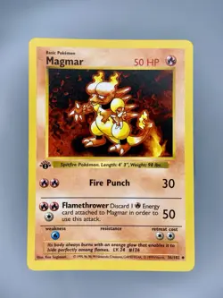 Magmar 1st Edition Shadowless 36/102 Base Set LP - Pokemon TCG Card Uncommon - Image 1