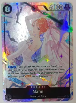 Nami OP15-086 SEC Alt Art Holo Bandai One Piece Card Game Wedding - Image 2