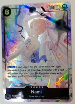 Nami OP15-086 SEC Alt Art Holo Bandai One Piece Card Game Wedding - Image 3