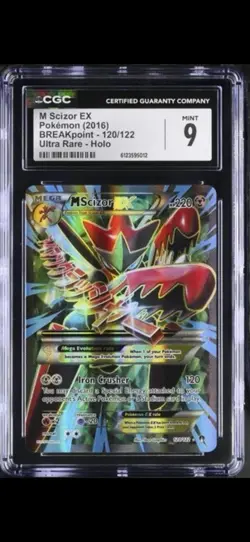 CGC 9 MINT M Scizor EX 2016 BREAKpoint 120/122 Ultra Rare Holo Pokemon Card - Image 1
