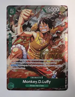 Bandai One Piece Card Game Monkey D. Luffy P-135 Release Event Winner Foil EN - Image 3