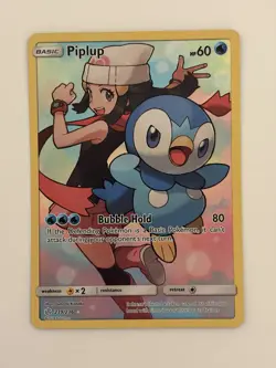 Pokemon TCG Piplup Holo Secret Rare Card Cosmic Eclipse 239/236 - Image 1