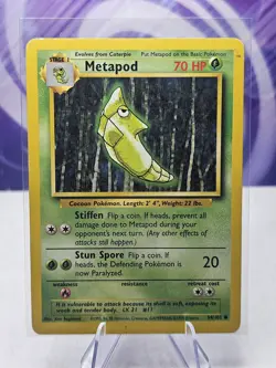 Metapod 54/102 Base Set Pokemon Card MP - Image 1
