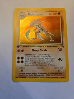 Pokemon TCG Kabutops Holo Rare Unlimited First Edition Fossil - Image 1