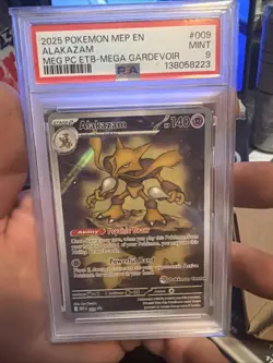 PSA 9 Alakazam 009 Mega Gardevoir ETB Pokemon Center Promo 2025 Pokemon MEP - Image 1