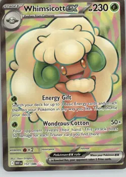 Whimsicott ex 157/086 Holo Ultra Rare White Flare Pokemon Near Mint - Image 1
