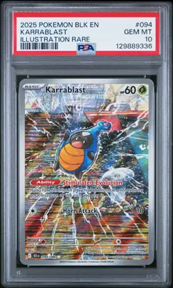 2025 POKEMON BLK EN-BLACK BOLT ILLUSTRATION RARE #094 KARRABLAST PSA 10 - Image 1