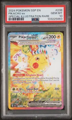 PSA 10 Pikachu EX 238/191 Surging Sparks SSP Special Illustration Rare POKEMON - Image 1