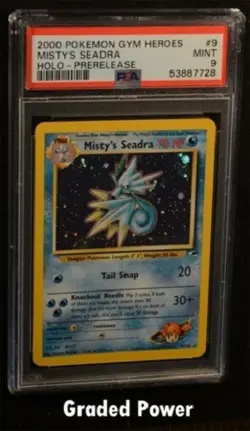 Pokemon Gym Heroes Prerelease Holo MISTY'S SEADRA 9/132 PSA 9 (7728) - Image 1