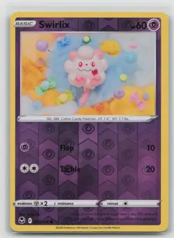 Swirlix 083/195 Common Silver Tempest Pokemon Reverse Holo Lightly Played - Image 1