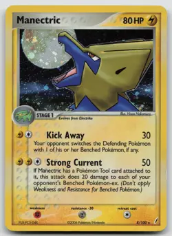Manectric 8/100 Holo Rare Crystal Guardians Pokemon Holo Lightly Played - Image 1