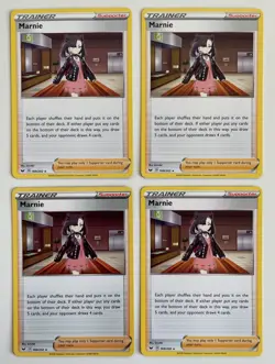 4x Marnie 169/202 Pokemon TCG Sword & Shield Non-Holo Rare Playset LP - Image 1
