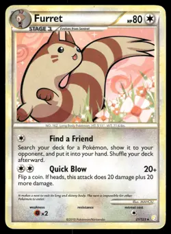 Furret 21 HEAVILY PLAYED HeartGold & SoulSilver 123 Pokemon - Image 2