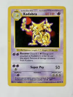 Kadabra 1999 Pokemon Game Shadowless Base Set #32/102 * Mod Play - Image 1