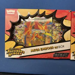 2x Pokemon Mega Emboar EX Mega Evolution Ascended Heroes Promo Booster Box - Image 2