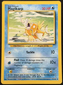 Magikarp 35/102 Base Set LP Pokemon TCG 1999 - Image 1