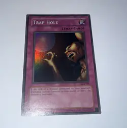 Yugioh Trap Hole LOB-058 Super Rare Unl Orignal Print (NM) - Image 1