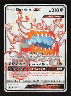 Guzzlord GX SV71/SV94 Pokemon Hidden Fates Holo Full Art Card - Image 1