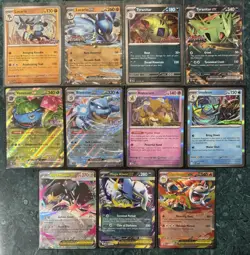 POKEMON PRISMATIC MEGA EVOLUTIONS STAMPED ALAKAZAM MEGA ABSOL EX +MORE CARD LOT - Image 1