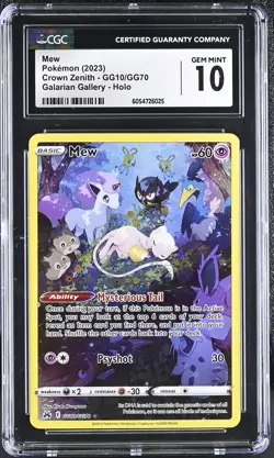 Mew GG10/GG70 Crown Zenith: Galarian Gallery Pokemon Card CGC 10 6054726025 - Image 1