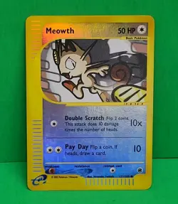 Pokemon TCG Expedition Base Set E-Series Meowth 121/165 Reverse Holo LP Card - Image 4