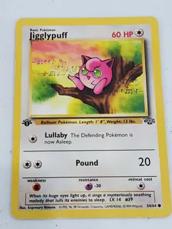 Jigglypuff (1st Edition) Jungle 54/64 Pokemon Card TCG  - Image 1