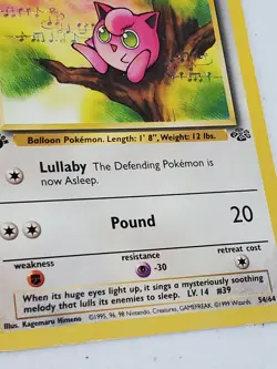 Jigglypuff (1st Edition) Jungle 54/64 Pokemon Card TCG  - Image 3