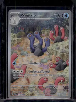 Wugtrio PAF #224/091 Pokemon TCG 2024 Illustration Rare Holo Card - Image 1