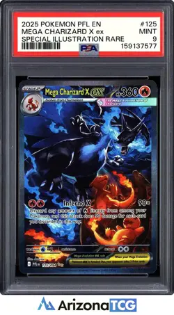 Pokemon 2025 Mega Charizard X ex 125/094 SIR Phantasmal Flames PSA 9 - Image 1