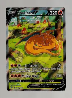 2022 Pokemon SWORD &SHIELD BS PROMO ULTRA PREMIUM HOLO CHARZARD SWSH 260 LP(-)! - Image 1