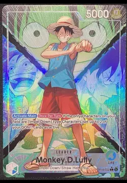 One Piece Monkey D Luffy OP16-022 (Alt Art Leader) OP16 The Time of Battle NM/M - Image 1