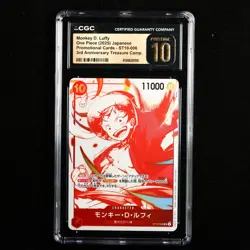 CGC 10 PRISTINE 2025 One Piece 3rd Anni JPN Monkey D. Luffy ST10-006 SR - Image 1