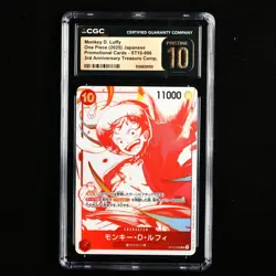 CGC 10 PRISTINE 2025 One Piece 3rd Anni JPN Monkey D. Luffy ST10-006 SR - Image 2