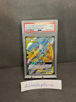 Pokemon TCG Moltres & Zapdos & Articuno GX Hidden Fates 66/68 PSA 9 - Image 1
