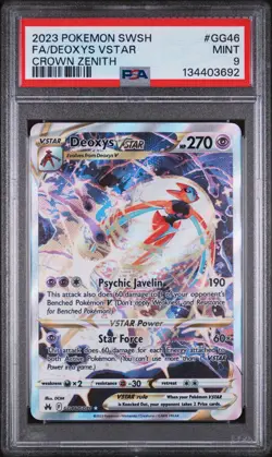 POKEMON DEOXYS VSTAR CROWN ZENITH #GG46 PSA 9 MINT 2023 ENGLISH ALTERNATIVE ART - Image 1