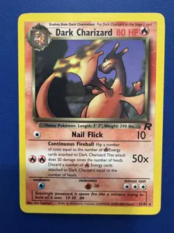 Pokemon TCG - Dark Charizard 21/82 Non-Holo Team Rocket LP - Image 1