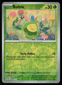 Budew 004/131 Common Prismatic Evolutions Pokemon Reverse Holo Near Mint - Image 1