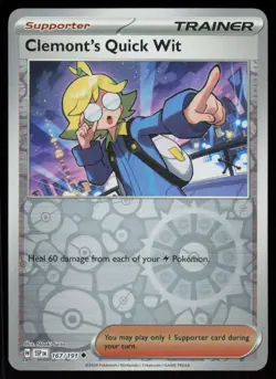 Clemont's Quick Wit 167/191 Uncommon Surging Sparks Pokemon Reverse Holo NM - Image 1